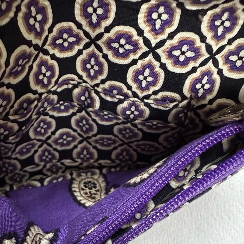 Romantic Floral Vera Bradley Simply Violet Multiple Compartment Wristlet Wallet